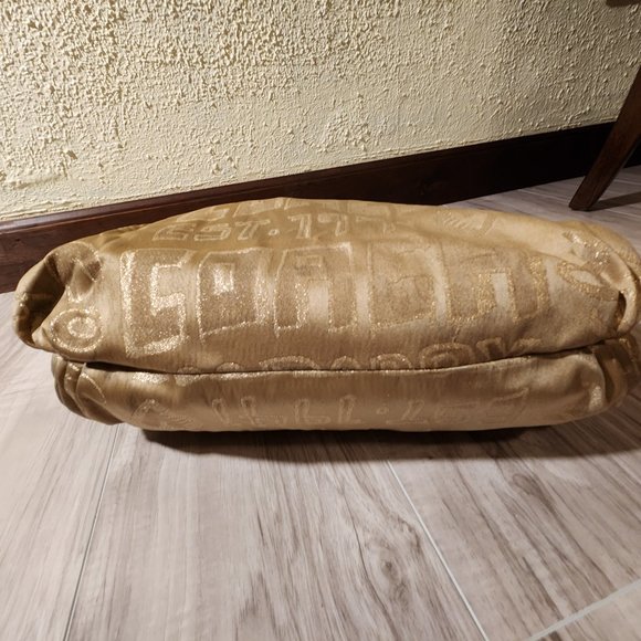 Vintage Coach Poppy Story Patch Gold Glam Tote Bag - Picture 9 of 14